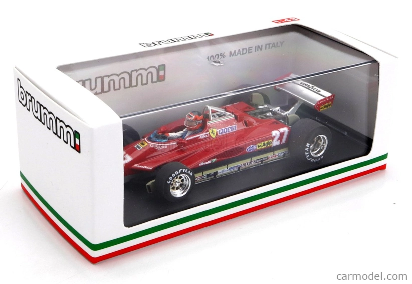 Brumm Ferrari F1 126c2 N 27 Brazilian Gp 1982 Gilles Villeneuve - With Driver Figure 1:43 Red