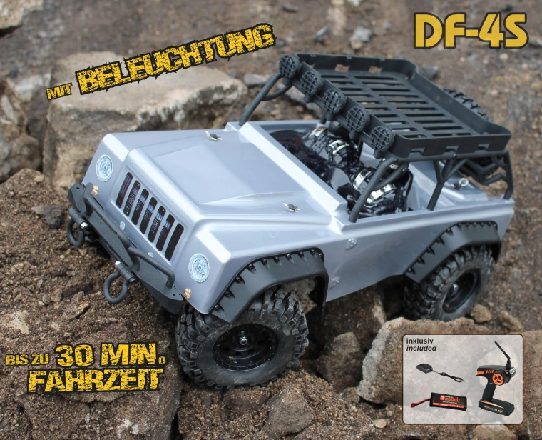 RC auto DF-4S crawler, stříbrná