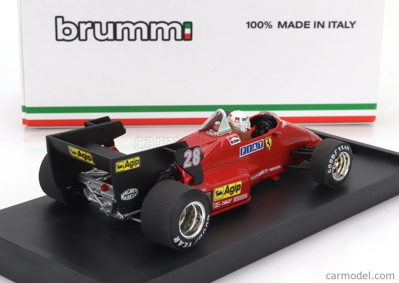 Brumm Ferrari F1 126c4 N 28 Belgium Gp 1984 Rene Arnoux - s figúrkou vodiča 1:43 červená čierna