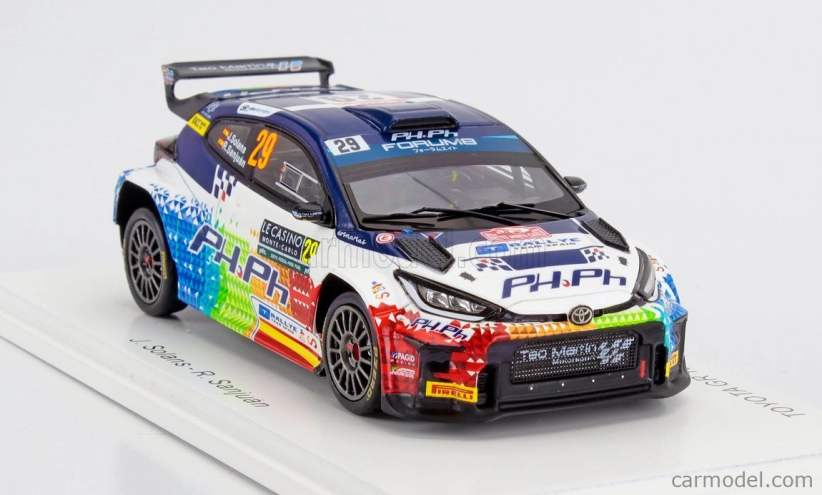 Spark-model Toyota Yaris Gr Rally2 Team N 29 7. Rc2 Rally Montecarlo 2024 Jan Solans - Rodrigo Sanjuan De Eusebio 1:43 Biela Čierna
