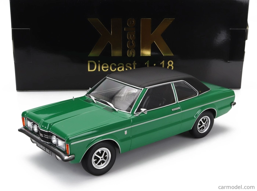 Kk-scale Ford england Taunus Gxl s vinylovou strechou 1971 1:18 zelená matná čierna