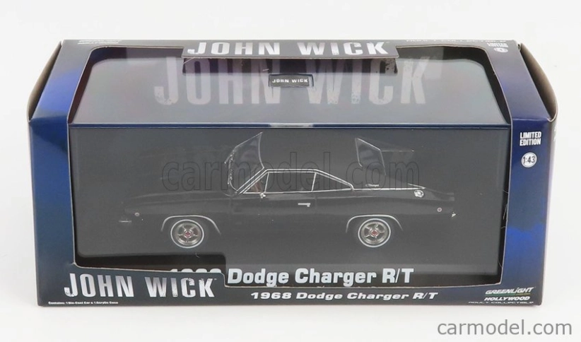 Greenlight Dodge Charger R/t Coupe 1968 - John Wick Movie 2014 1:43 Black