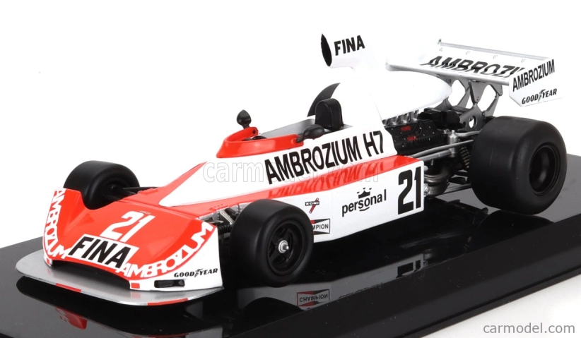 Edicola Williams F1 Fw04 N 21 Sezóna 1975 Jacques Laffite - Con Vetrina - s vitrínou 1:24 červená biela