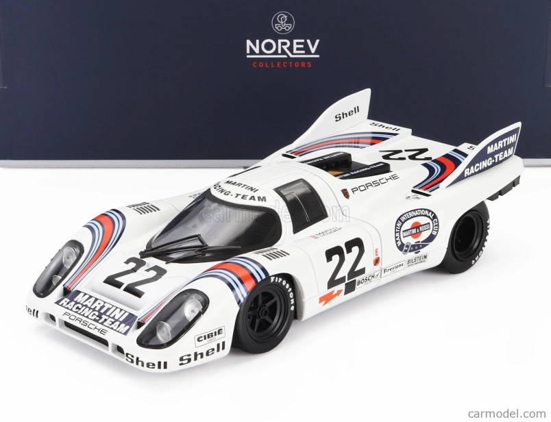 Norev Porsche 917k 4.9l Team Martini Racing N 22 Víťaz 24h Le Mans 1971 Helmut Marko - Gijs Van Lennep 1:18 Biela