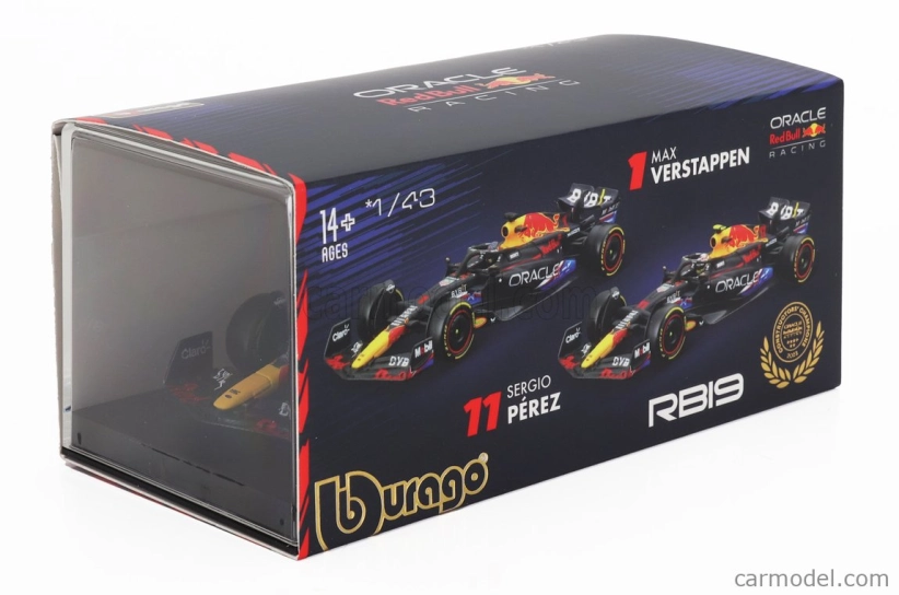 Bburago Red bull F1 Rb19 Team Oracle Red Bull Racing N 1 World Champion Winner Austin Usa Gp 2023 Max Verstappen – With Pilot And Showcase 1:43 Matt Blue