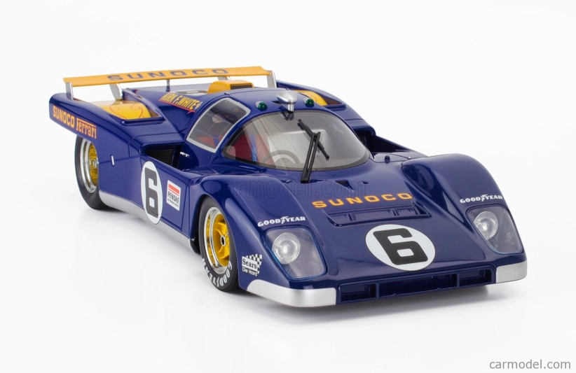 Werk83 Ferrari 512m 5.0l V12 Team Penske Sunoco N 6 3rd 24h Daytona 1971 Mark Donohue - David Hobbs 1:18 Modrá Žlutá