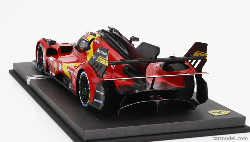 Bbr-models Ferrari 499p 3.0l Turbo V6 Team Ferrari Af Corse N 51 Winner 24h Le Mans 2023 Alessandro Pier Guidi - James Calado - Antonio Giovinazzi - Con Vetrina - With Showcase 1:18 Červená Žlutá Černá