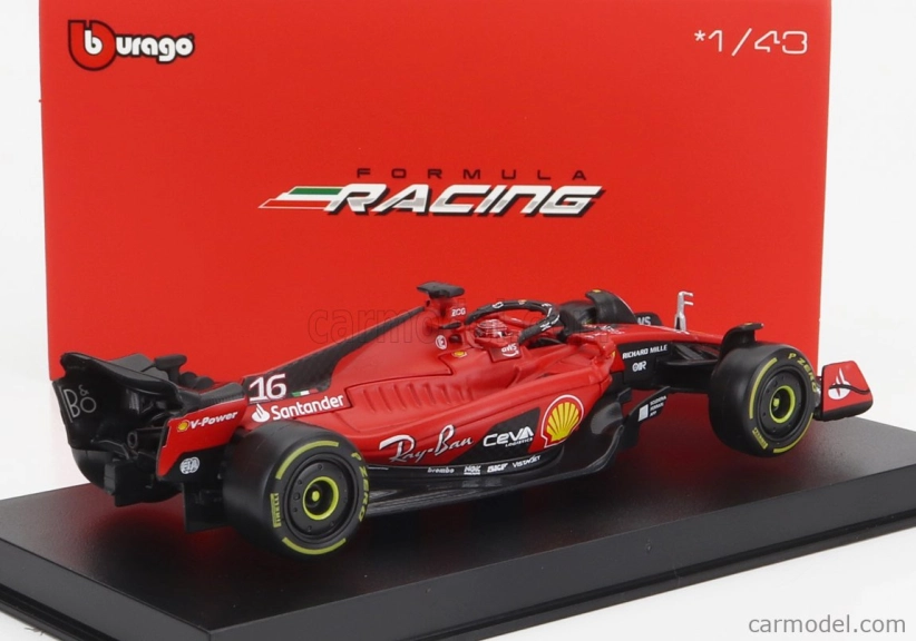 Bburago Ferrari F1 Sf-23 Team Scuderia Ferrari N 16 1:43, červená