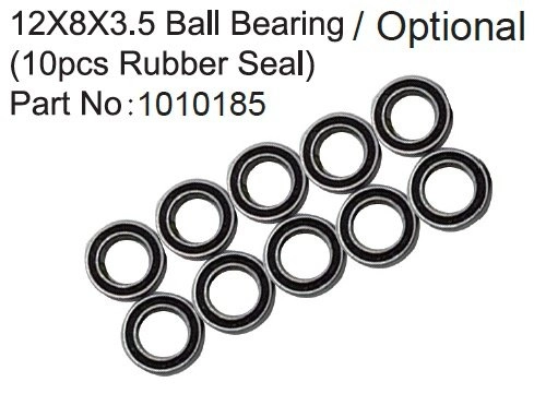 HBP240367 - (1010185) 12X8X3.5 Ball Bearing ( 10pcs Rubber Seal )