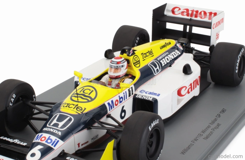 Spark-model Williams F1  Fw11b Honda N 6 World Champion Winner Gp Monza Italy 1987 Nelson Piquet 1:18 Modrá Žlutá Bílá