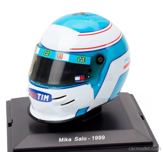 Edicola Helma F1 Casco Helma Mika Salo F399 Team Ferrari Sezóna 1999 1:5 Svetlo modrá biela