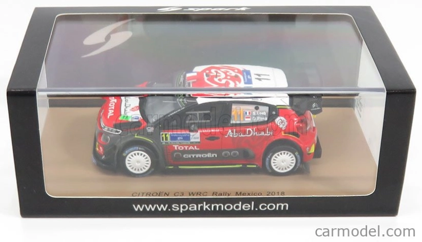 Spark-model Citroen C3 Wrc Team Citroen Total Abu Dhabi Wrt N 11 Rally Mexico 2018 S.loeb - D.elena 1:43 Červená čierna biela
