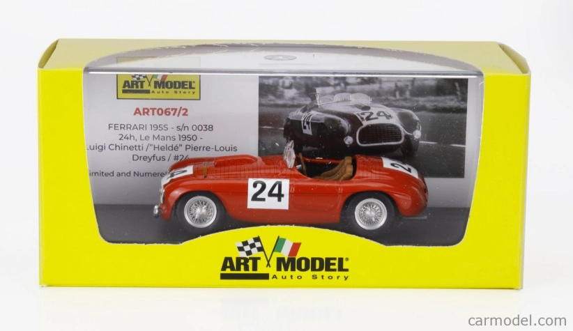 Art-model Ferrari 195s Spider 2.3l V12 Team Luigi Chinetti N 24 24h Le Mans 1950 Luigi Chinetti - Pierre Louis Dreyfus 1:43 Red