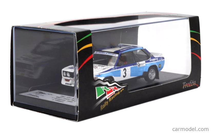 Trophy Fiat 131 Abarth Winner Rally Circuit Des Ardennes 1980 Didi - Andre Pauly 1:43 Biela Modrá