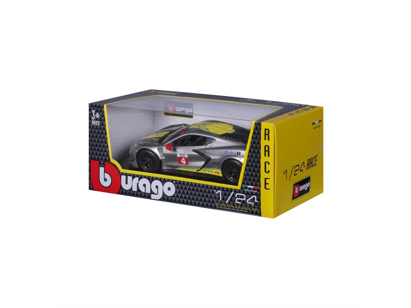 Bburago Chevrolet C8.r 6.2l V8 Team Corvette Racing N 4 Racing 2021 1:24 Šedá Žlutá