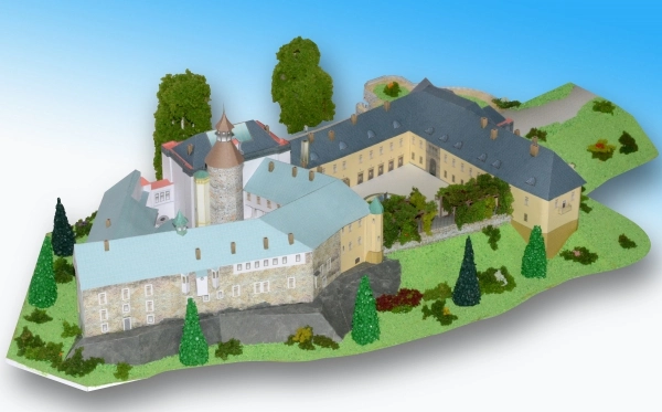 Zámok Zbiroh - papierový model 1:300