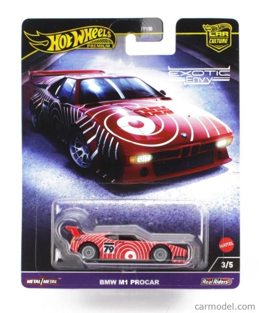Mattel hot wheels BMW M1 Procar N 79 1980 1:64 Červená biela