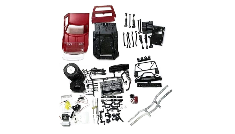 RC stavebnica pick-up trucku, červená