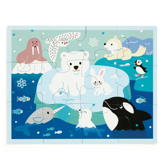 Mudpuppy Puzzle v taštičke Ľadoví priatelia 12 dielikov