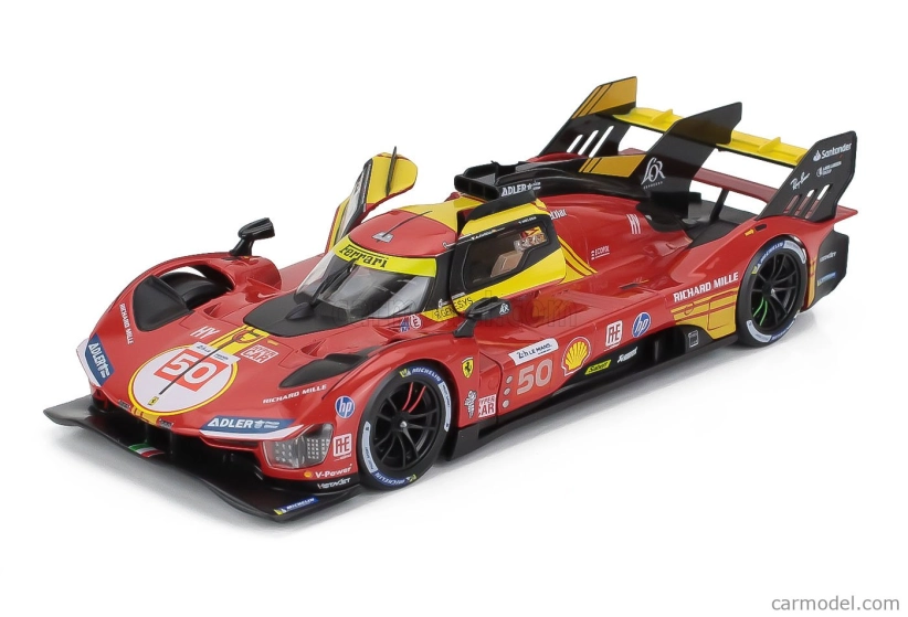 Bburago Ferrari 499p 3.0l Turbo V6 Team Ferrari Af Corse N 50 Winner 24h Le Mans 2024 Antonio Fuoco – Miguel Molina – Nicklas Nielsen 1:24 Red