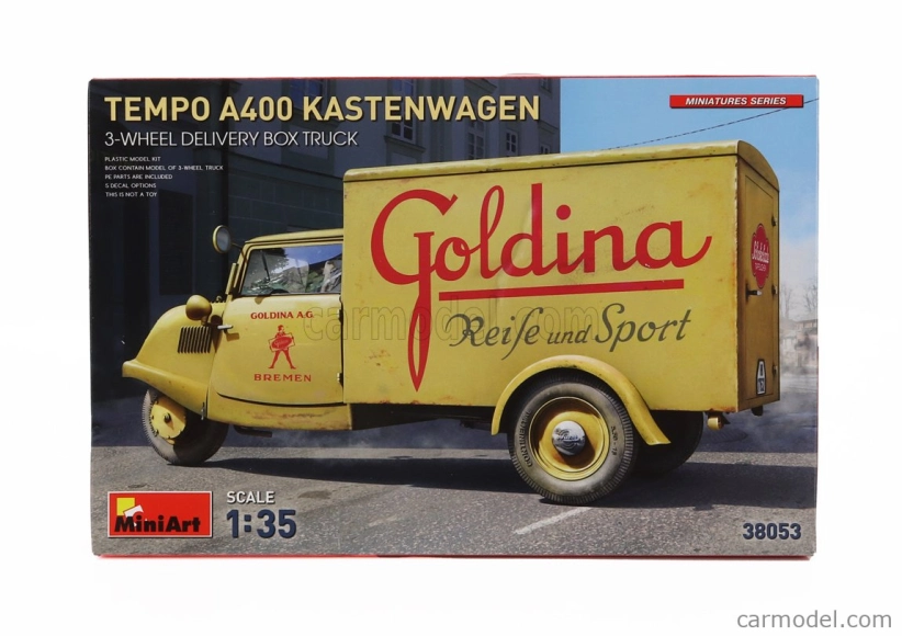 Miniart Tempo A400 Lieferwagen 3-kolesový Goldina Truck 1962 1:35 /