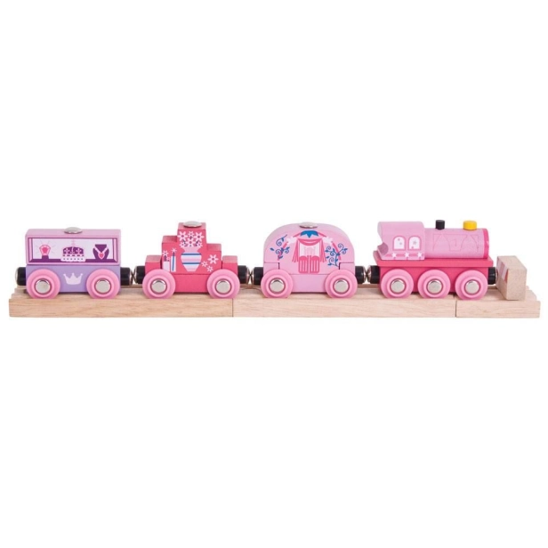Bigjigs Rail Princess Train + 3 koľaje