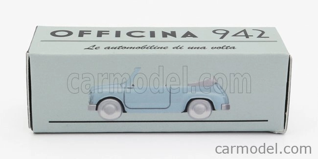 Officina-942 Fiat 600 Maggiolina Carrozzeria Francis Lombardi Cabriolet Open 1958 1:76 Svetlomodrá