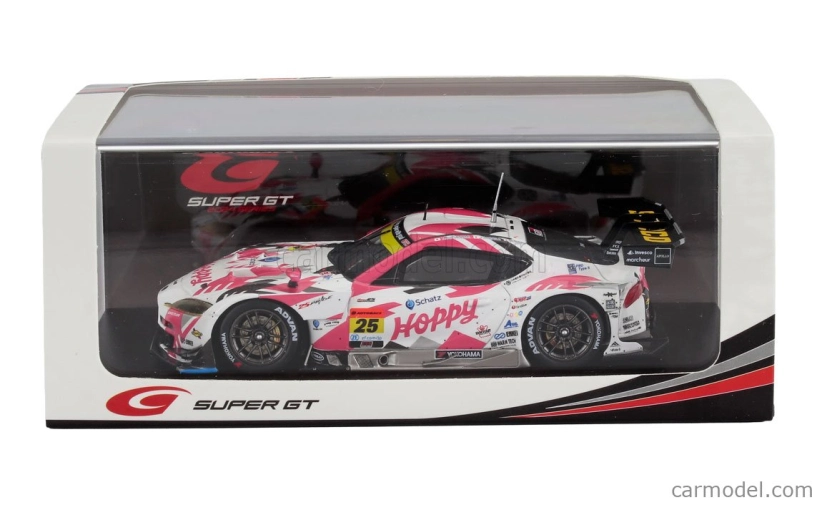 Spark-model Toyota Gr Supra Team Hoppy Schatz N 25 Gt300 Class Super Gt 2024 Togo Sugunami - Takamitsu Matsui - Kimiya Sato 1:43 White Pink