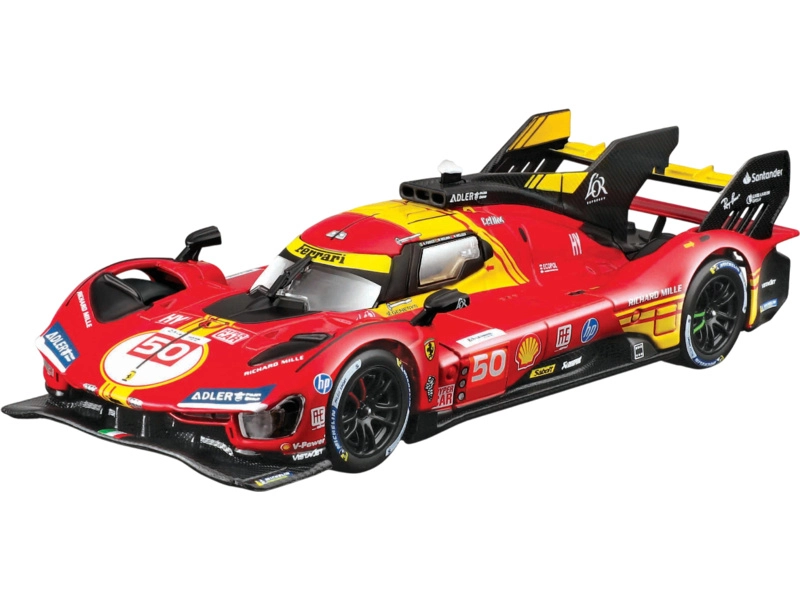 Bburago Ferrari 499p 3.0l Turbo V6 Team Ferrari Af Corse N 50 Winner 24h Le Mans 2024 Antonio Fuoco – Miguel Molina – Nicklas Nielsen – With Showcase 1:43 Red