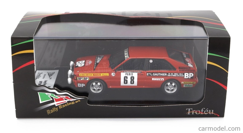 Trofeu Audi Quattro (nočná verzia) N 68 Rally Montecarlo 1982 Guy Chasseuil - Christian Baron 1:43 Červená