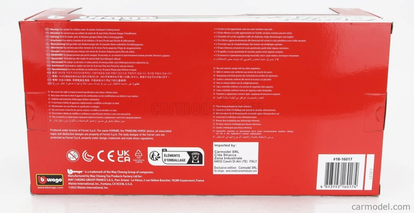 Bburago Ferrari 296 Gtb Assetto Fiorano 2022 1:18 červeno-biela