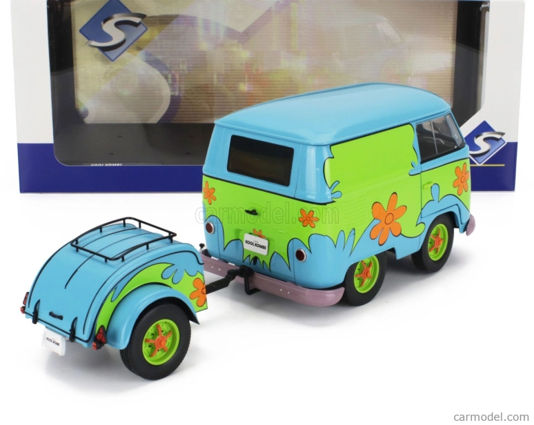 Solido Volkswagen T1 Van Kool Combi Ghosthunters Machine With Trailer 1950 1:18 Modrá Zelená