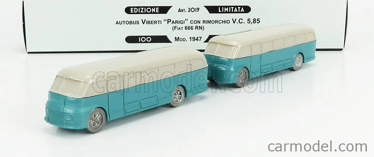 Officina-942 Fiat 666rn Bus Con Rimorchio Viberti Parigi 1946 1:76 Svetlo modrá sivá