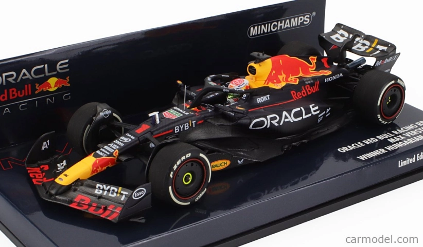 Minichamps Red bull F1 Rb19 Team Oracle Red Bull Racing N 1 Majster sveta Víťaz GP Maďarska 2023 Max Verstappen 1:43 Matt Blue