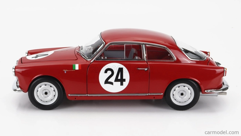 Kyosho Alfa romeo Giulietta Sv Sprint Veloce N 24 Targa Florio 1958 N.todaro - R.barbato 1:18 Red