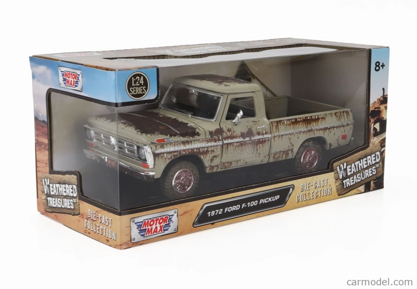 Motor-max Ford usa F-100 Pick-up Weathered Treasure 1972 1:24 Ruggine - Rust