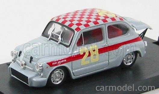 Brumm Fiat 600 Abarth 1000 N 28 4h Di Monza 1966 Steinmetz 1:43 Šedá Červená