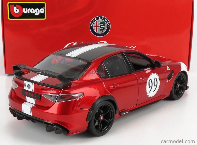 Bburago Alfa romeo Giulia Gtam N 99 Racing 2020 1:18 Alfa Červená Bílá