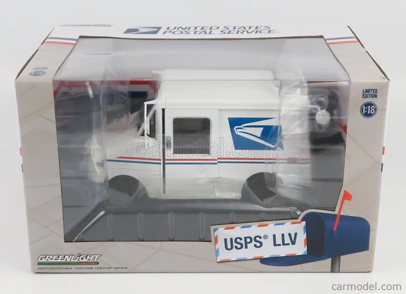Greenlight Grumman Llv Truck Van Usps Mail Post 2010 1:18 Bílá