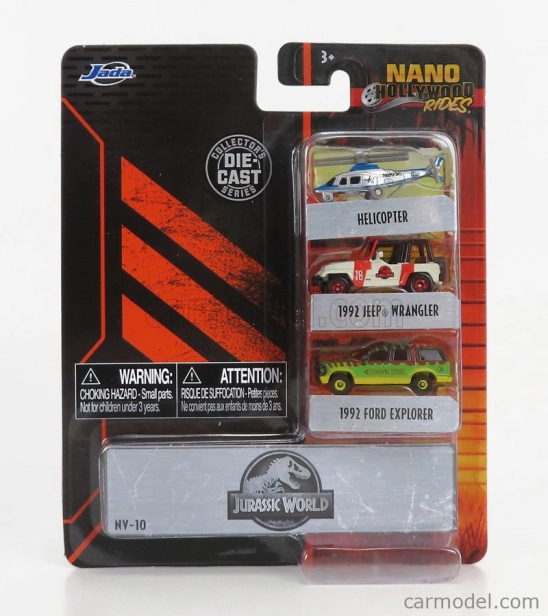 Jada Jeep Set 3x Jurassic World Wrangler - Helicopter - Ford Explorer 1:87 Různé