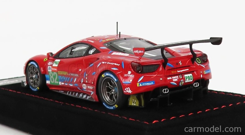 Bbr-models Ferrari 488 Gte Evo 3.9l Turbo V8 Team Risi N 82 Lmgte Pro Class 24h Le Mans 2020 S.bourdais - J.gounon - O.pla 1:43 Red