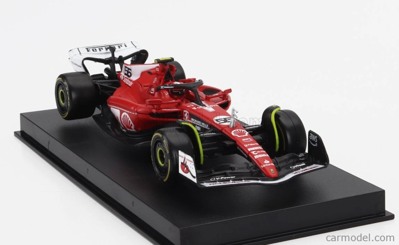 Bburago Ferrari F1 Sf-23 Team Scuderia Ferrari N 55 Las Vegas Usa Gp 2023 Carlos Sainz – With Pilot And Showcase 1:43 červená biela čierna