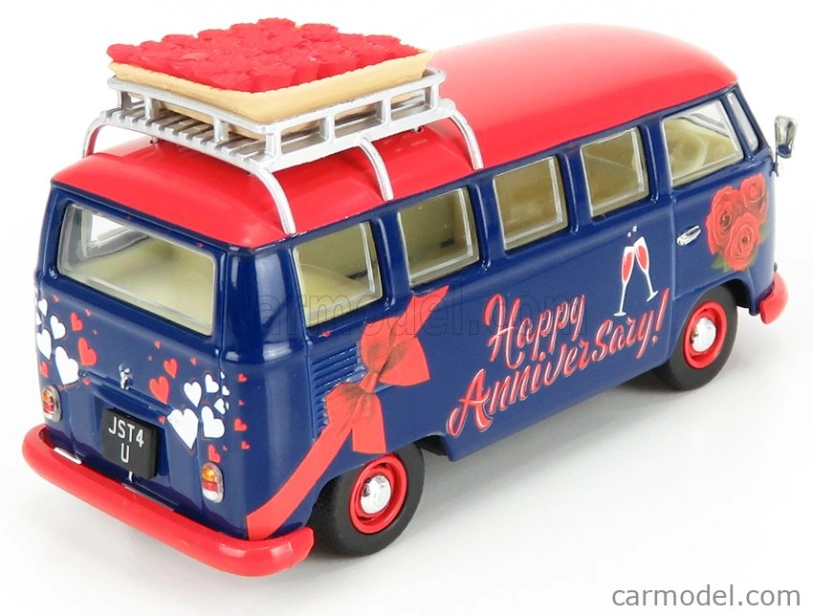 Corgi Volkswagen T1 Minibus Happy Anniversary 1961 1:43 Modrá Červená