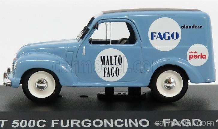 Edicola Fiat 500c Van Furgoncino Malto Fago 1950 1:43 svetlomodrá
