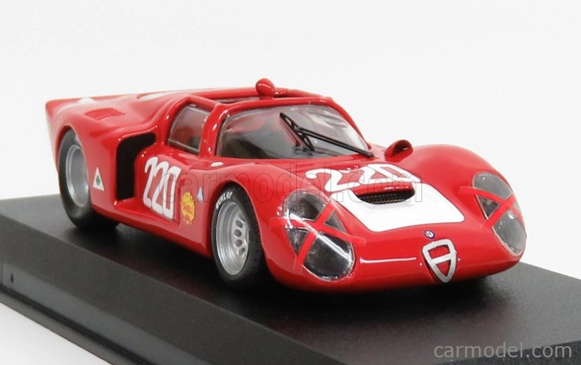 Najlepší model Alfa romeo 33.2 N 220 Targa Florio 1968 Vaccarella - Schutz 1:43 Red