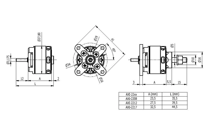 Bezkartáčový motor AXI 2208/20 V3