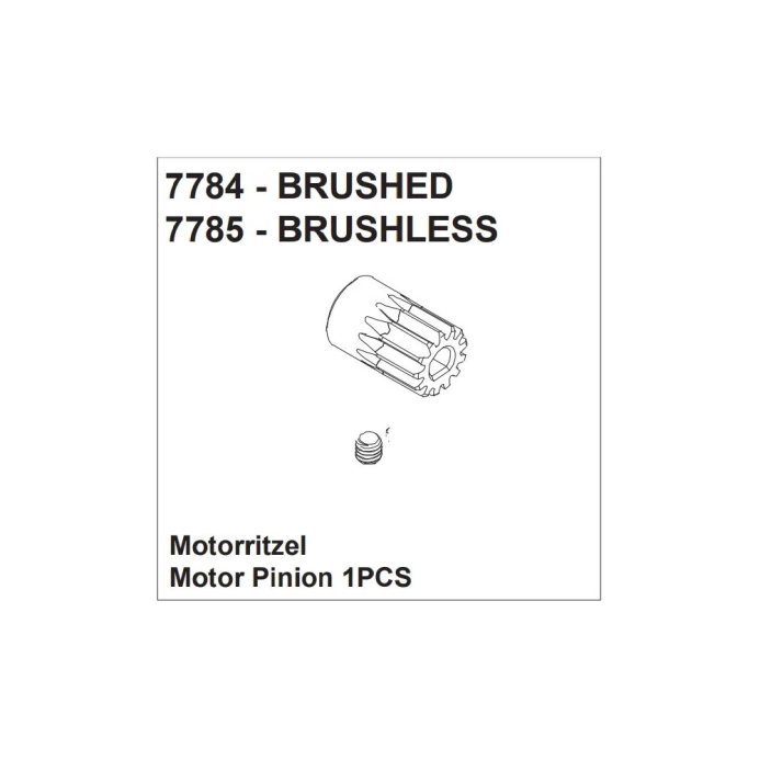 Pastorek motoru brushed DF models 7784