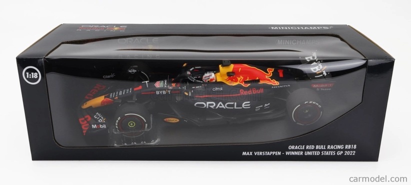 Minichamps Red bull F1 Rb18 Team Oracle Red Bull Racing N 1 1:18, tmavě modrá