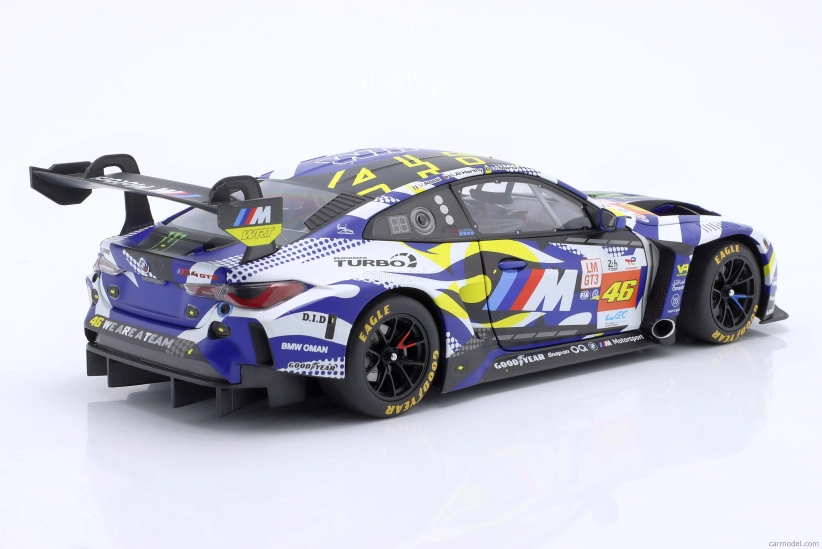 Minichamps BMW 4-series M4 Gt3 Team Wrt N 46 24h Le Mans 2024 Valentino Rossi - Maxime Martin - Ahmad Al Harthy 1:18 Modrá Bílá Černá