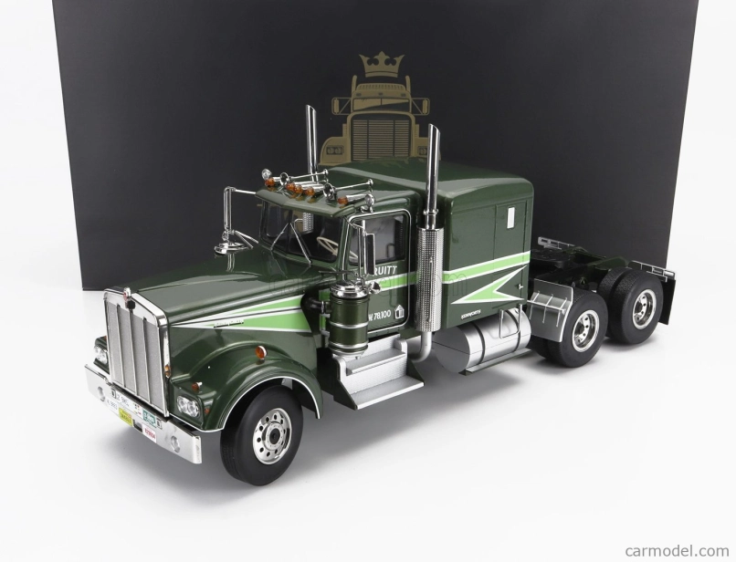 Road-kings Kenworth W900 Tractor Truck 3-assi Moving On 1989 1:18 Zelená